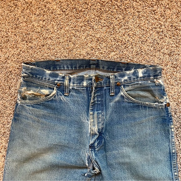 Vintage Distressed Wrangler 13MWZ Cowboy Cut Jeans Size 33x33 - Picture 5 of 11